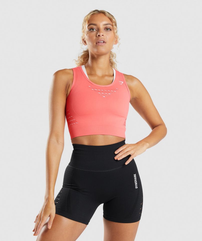 Przycięte Topy Gymshark Energy Seamless Damskie Różowe | PL 621ABD